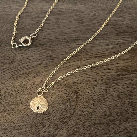 SOLD Repurposed Vintage Sand Dollar Charm Necklace - Picture 2 of 3